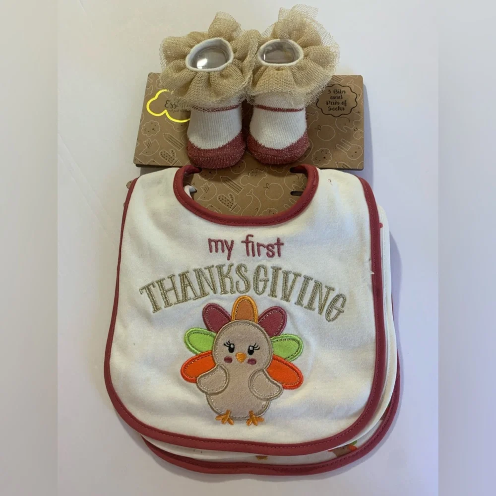 Baby Girl 1st Thanksgiving Tulle Booty & Bibs